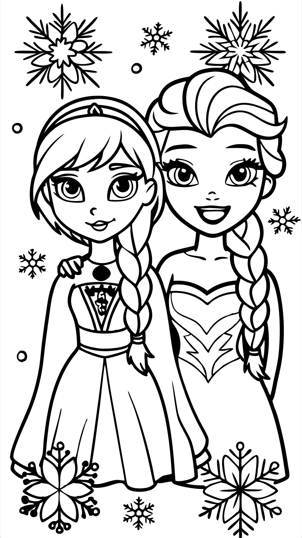 coloring pages elsa and anna